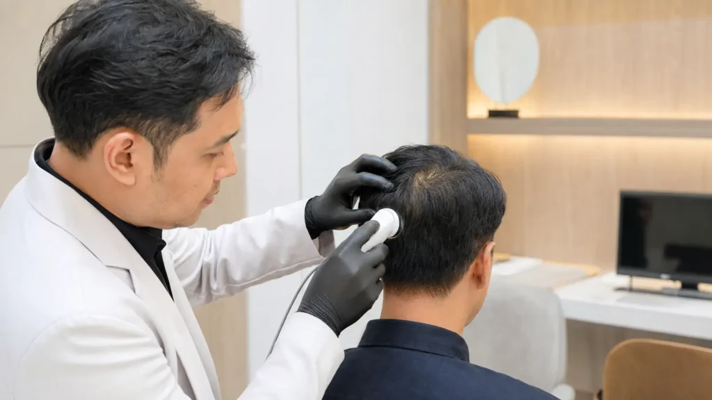 pemeriksaan donor area sebelum prosedur hair transplant