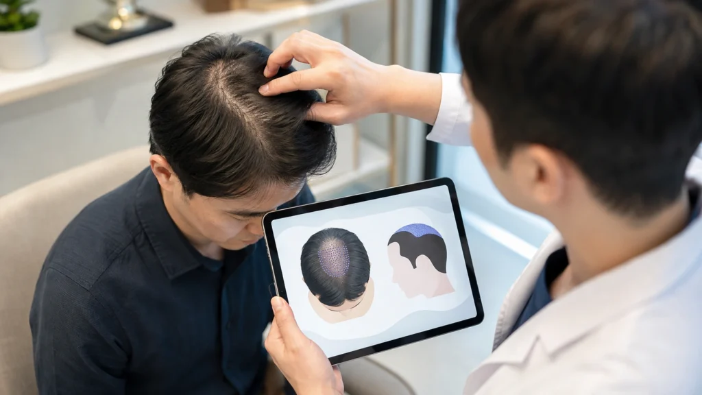 Visual edukasi mid scalp hair transplant