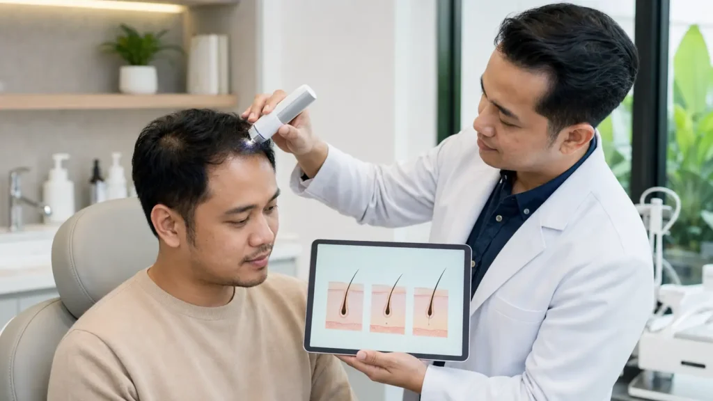 konsultasi shock loss atau rambut rontok setelah hair transplant