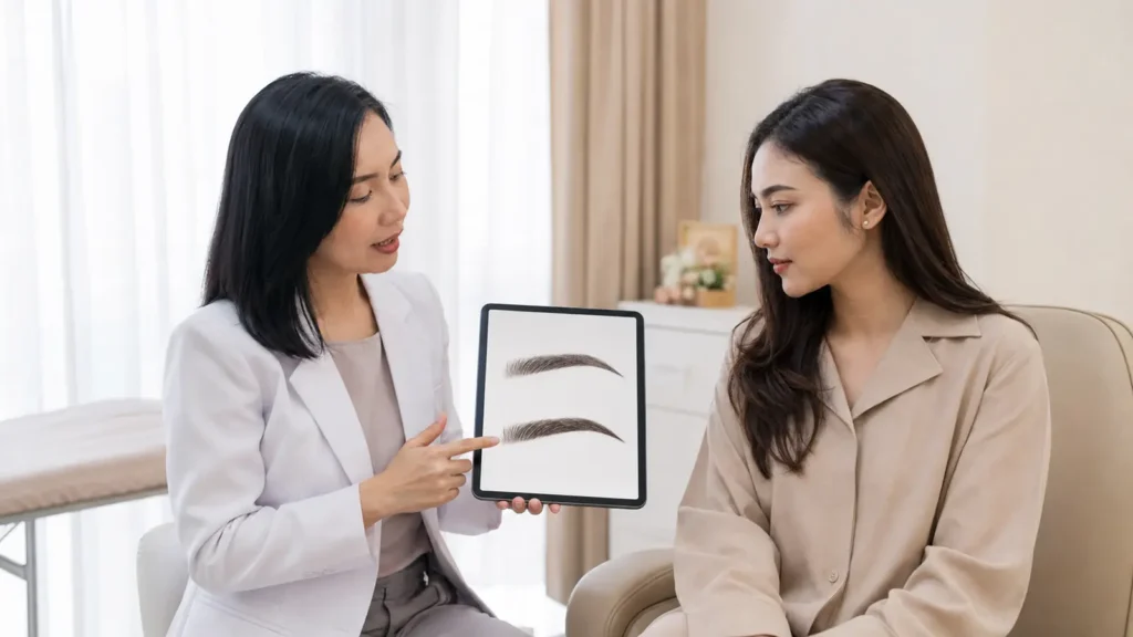 konsultasi perbedaan transplantasi alis dan sulam alis